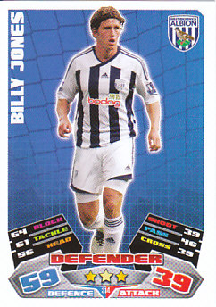 Billy Jones West Bromwich Albion 2011/12 Topps Match Attax #314